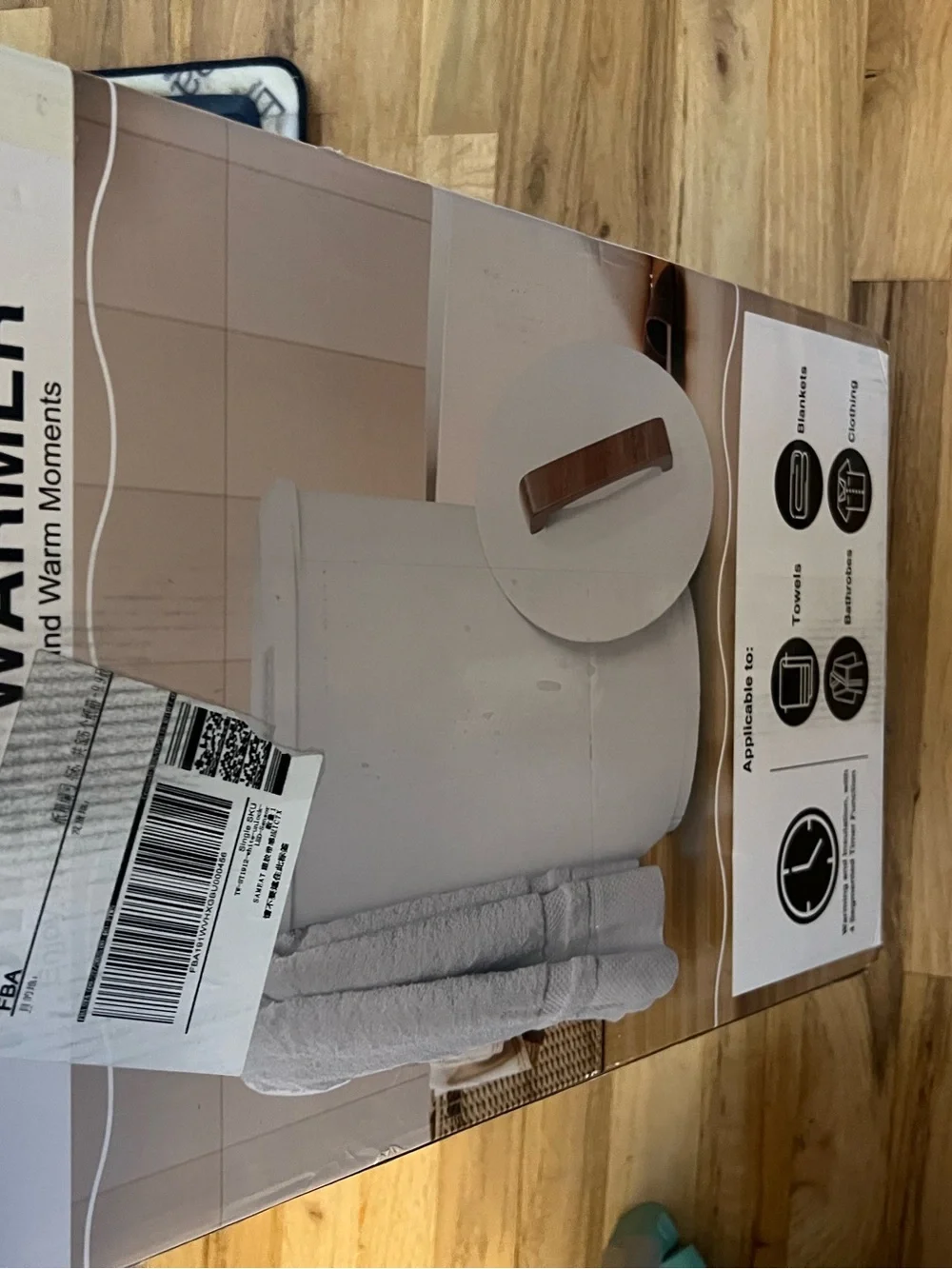 Awesome Towel Warmer - White with Wood Handle